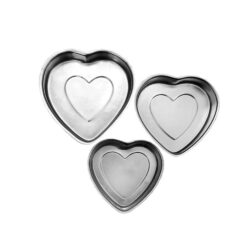 Aluminium Cake Tin Mold - Heart - Set of 3