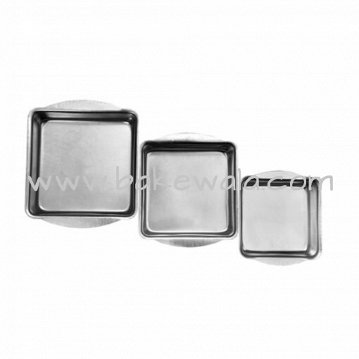 Aluminium Cake Tin Mold - Square -Set of 3