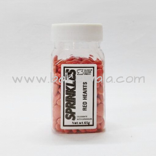 Sugar Shine - Sprinkles - Red Hearts - 65g