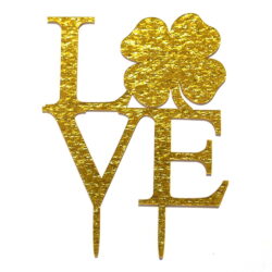 Acrylic Cake Topper or Golden Color Silhouette - Love