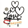 Acrylic Cake Topper or Silhouette - Hearts and Love