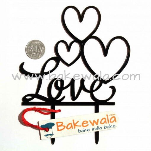 Acrylic Cake Topper or Silhouette - Hearts and Love