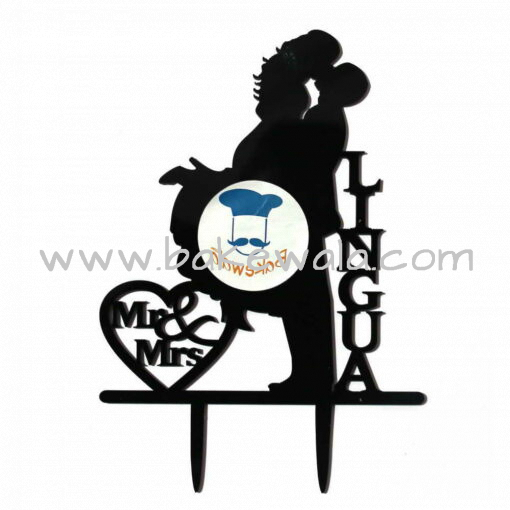 Acrylic Cake Topper or Silhouette - Mr & Mrs - Wedding Couple