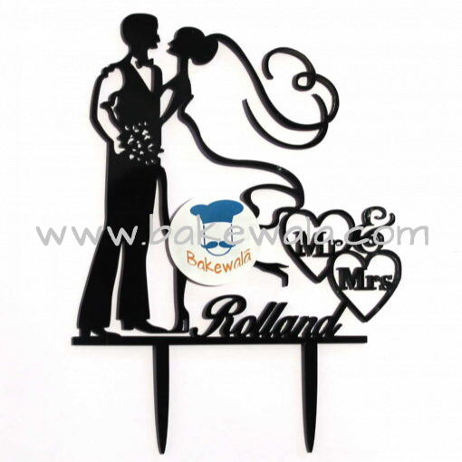 Acrylic Cake Topper or Silhouette - Wedding Couple