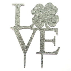 Acrylic Cake Topper or Silver Color Silhouette - Love