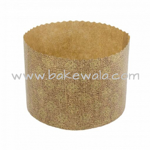 Panettone Paper Muffin Cup - Vintage Light Brown and Gold - 15 cm -3000pcs