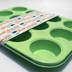 Bakewala Nonstick Green Muffin Tray - Heavy Duty - 12 Cups