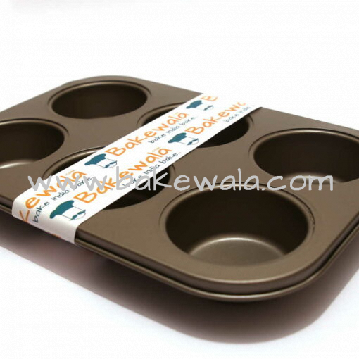 Nonstick Zinc Color Muffin Tray - Heavy Duty - Standard Size 6 Cups