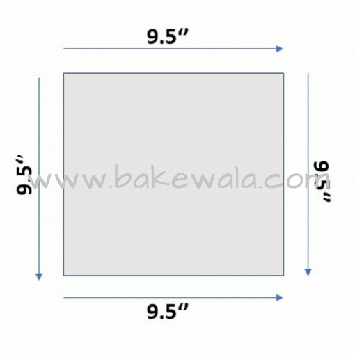 Cake Base Silver - Square - 9.5 inches - Set of 5