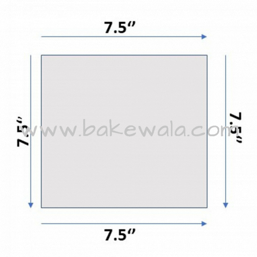 Cake Base Silver - Square - 7.5 inches - Set of 5