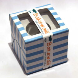 Cupcake Boxes  1 Cavity - Blue and White Stripes -  20 pcs