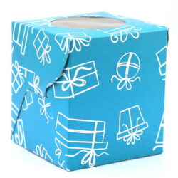 Cupcake Boxes  1 Cavity - Gift Box Print  - Teal Blue 45 PCS