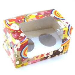 Cupcake Boxes  2 Cavities - Happy  - 20 PCS