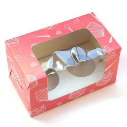 Cupcake Boxes 2 Cavities - Party Pink  - 20 PCS