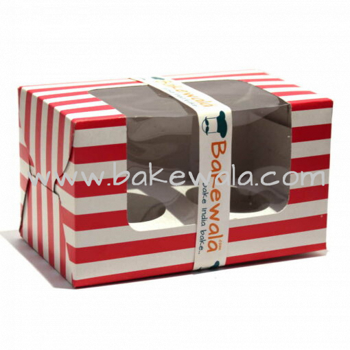 Cupcake Boxes  2 Cavities - Red and White Classics -  20 pcs