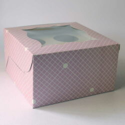 Cupcake Boxes  4 Cavities - Checks and Dots  - Pastel Lavender 25 PCS