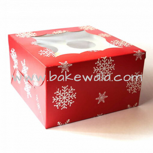 Cupcake Boxes  4 Cavities - Christmas 25 PCS