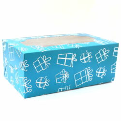 Cupcake Boxes  6 Cavities - Gift Box Print - Teal Blue 20 pc