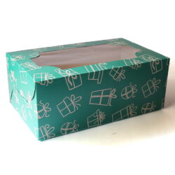 Cupcake Boxes  6 Cavities - Gift Box Print - Teal Green 20 pc