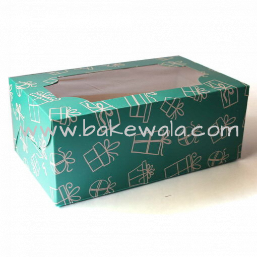 Cupcake Boxes  6 Cavities - Gift Box Print - Teal Green 20 pc