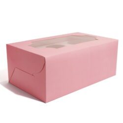 Cupcake Boxes  6 Cavities - Pink  - 20 PCS