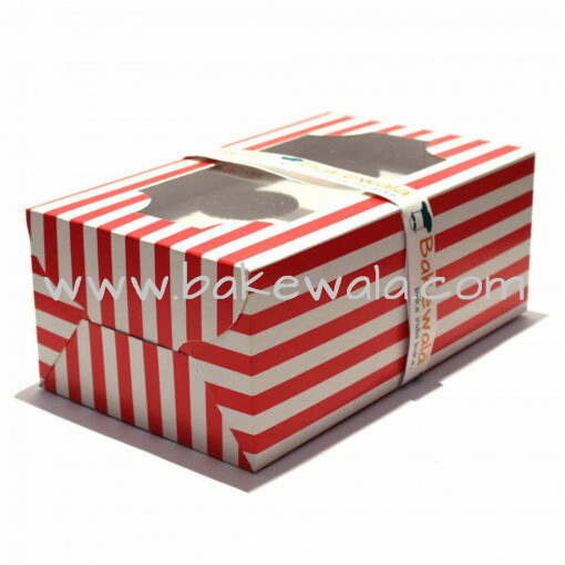 Cupcake Boxes  6 Cavities - Red n White Classics -  20 pcs