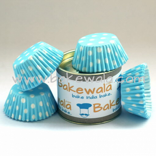 Cupcake Paper Liners - Blue Polka Dots - 10.5cm - 100 pcs