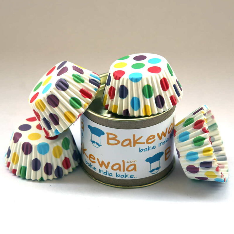 Cupcake Paper Liners - Colourful Polka Dots - 10.5 cm - 100 pcs