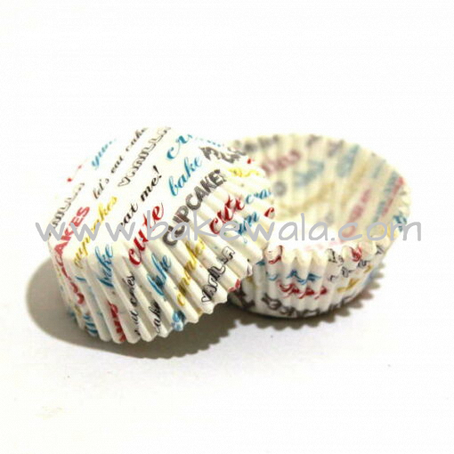 Cupcake Paper Liners - Fun Text -  11cm - 100 pcs