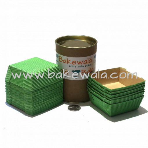 Ecopack Brownie Paper Cups - Square - Vibrant Green - 20 pcs