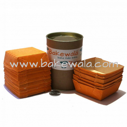 Ecopack Brownie Paper Cups - Square - Vibrant Orange - 20 pcs