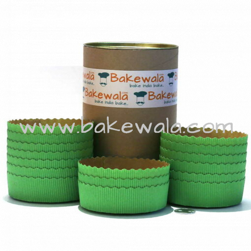 Ecopack Cake Baking Paper Moulds - Green - 12 Pieces