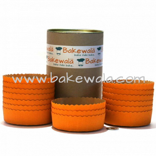 Ecopack Cake Baking Paper Moulds - Orange - 12 Pieces