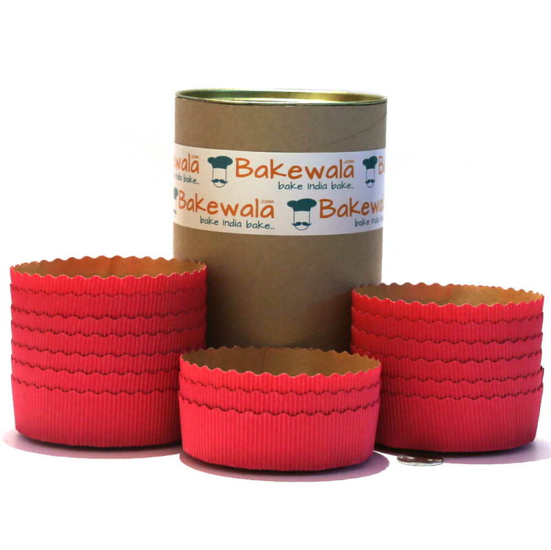 Ecopack Cake Baking Paper Moulds - Pink - 12 Pieces