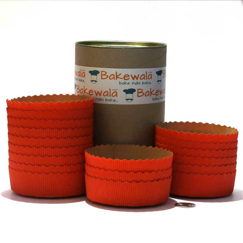 Ecopack Cake Baking Paper Moulds - Red - 12 Pieces