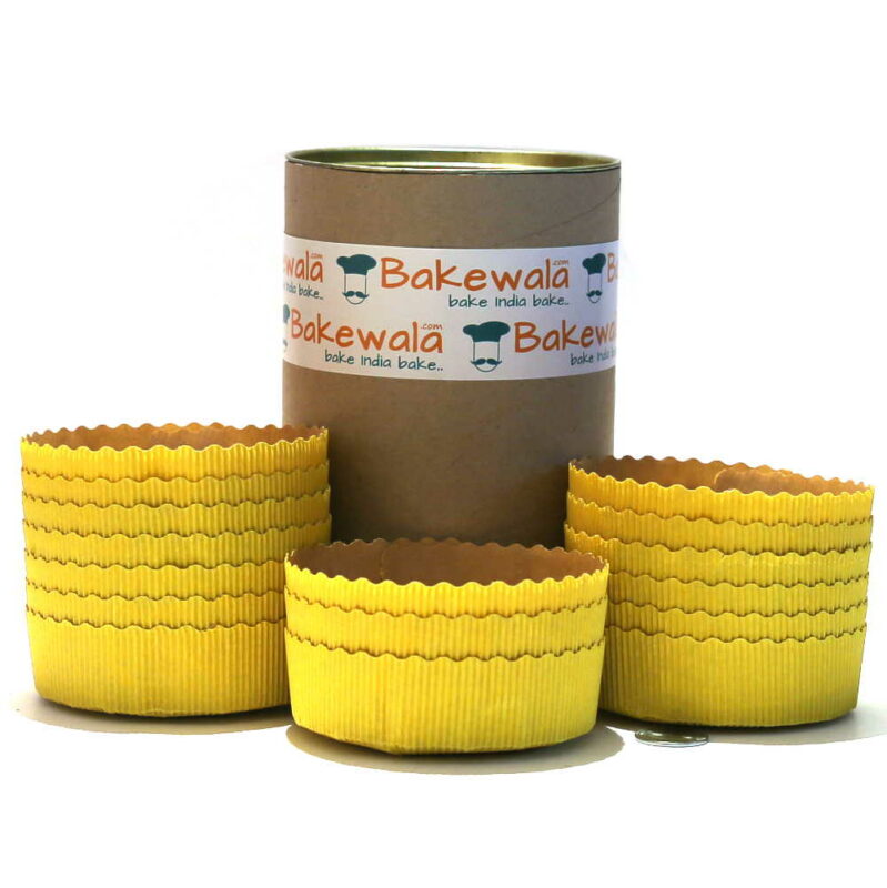 Ecopack Cake Baking Paper Moulds - Yellow - 12 Pieces