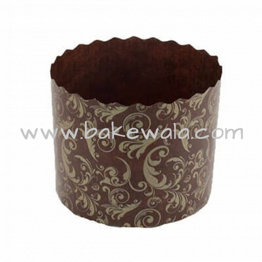 Panettone Paper Muffin Cup - Vintage Brown and Gold - 11 cm -3000pcs