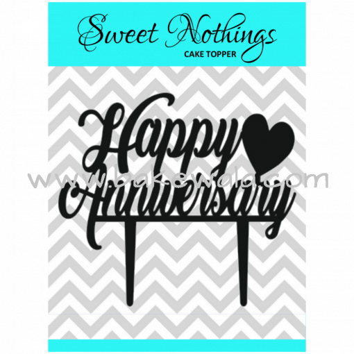 Acrylic Cake Topper or Silhouette - Happy Anniversary - Design 2