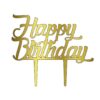 Acrylic Cake Topper or Silhouette - Happy Birthday - Design 1 - 6 Inch -  Gold