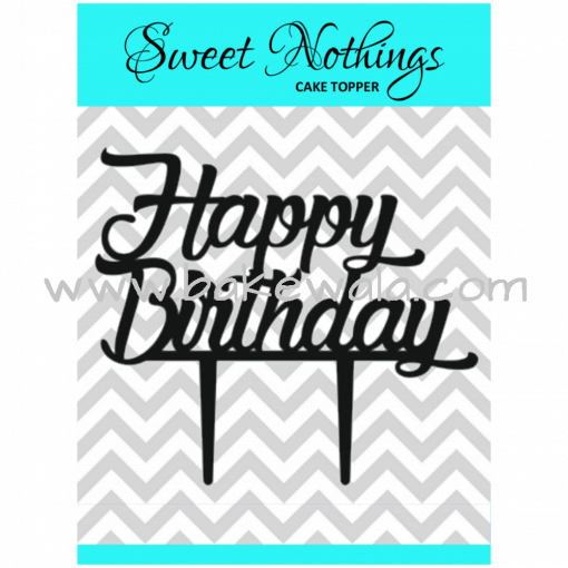 Acrylic Cake Topper or Silhouette - Happy Birthday - Design 1