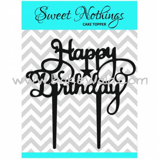 Acrylic Cake Topper or Silhouette - Happy Birthday - Design 15