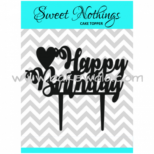 Acrylic Cake Topper or Silhouette - Happy Birthday - Design 4