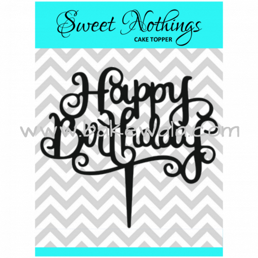 Acrylic Cake Topper or Silhouette - Happy Birthday - Design 7