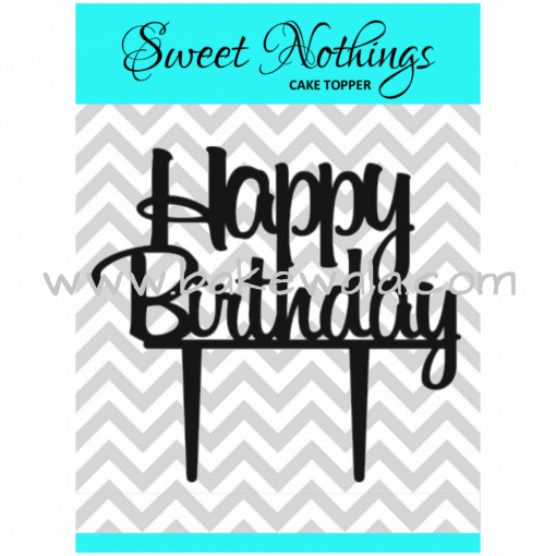 Acrylic Cake Topper or Silhouette - Happy Birthday - Design 10