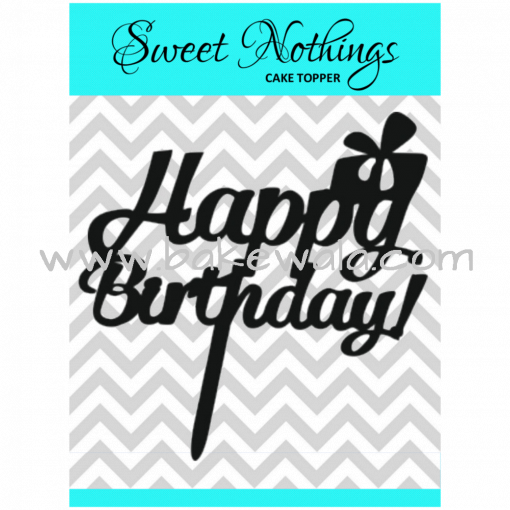 Acrylic Cake Topper or Silhouette - Happy Birthday - Design 6