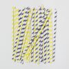 Party Straws - Paper Straws - Stripes - Set of 100