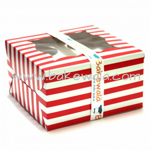 Cupcake Boxes  4 Cavities - Red and White Classics - 20 PCS