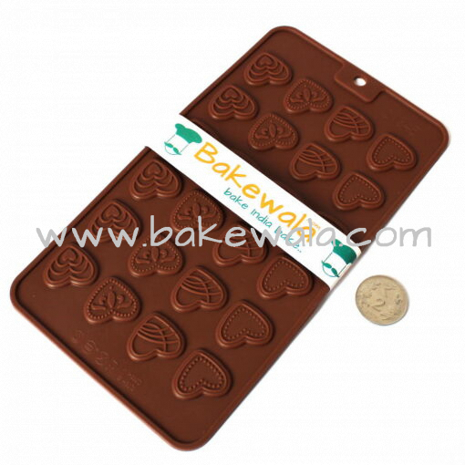 Silicon Chocolate Garnish Mould - Heart Patterns