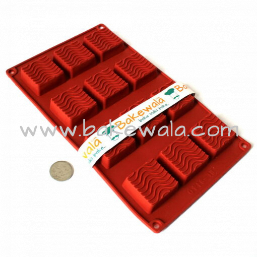 Silicon Mould - Square Striated Blocks - 12 cups tray