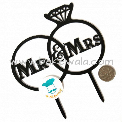 Acrylic Cake Topper or Silhouette - Wedding Bands